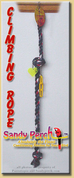 sandy perch climbing rope bird parrot toy